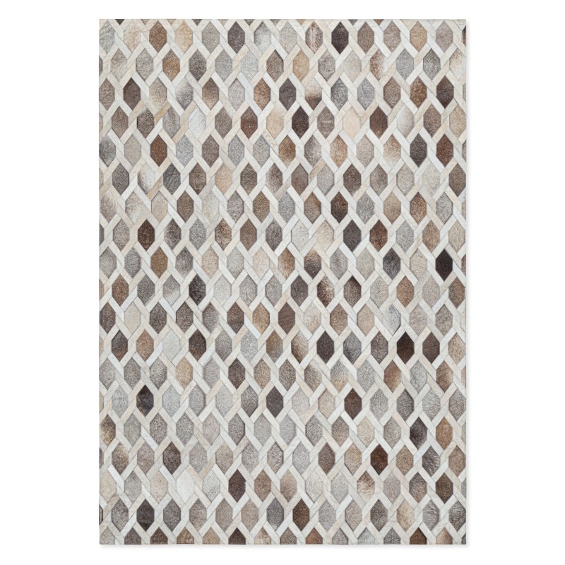 Tapete Cow Hide Rug Chain Lt Grey