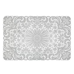 Mantel Individual Encaje Gris Claro