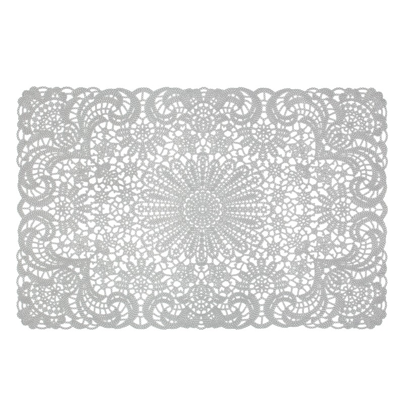 Mantel Individual Encaje Gris Claro