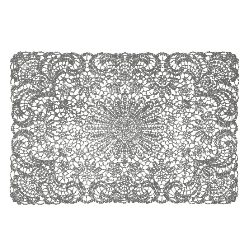 Mantel Individual Encaje Gris Oxford